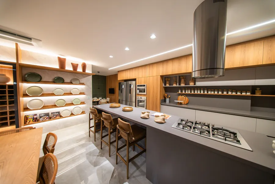 Cozinha gourmet com ilha do garden Real Bothanic